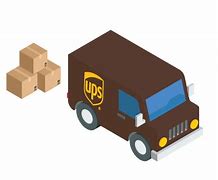 Image result for UPS Truck Cartoon Clip Art Clear Background