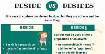 Image result for Beside and besides Difference