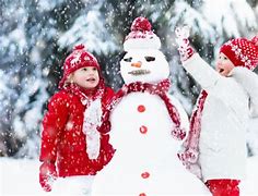 Image result for Kids Building Snowman
