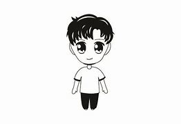 Image result for Chibi Anime Boy Black and White