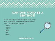 Image result for 1 Word Sentence
