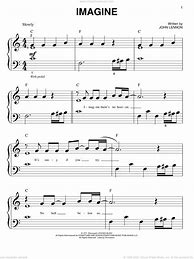 Image result for Piano Sheet Music Imagine by the Beatles