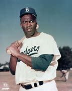 Image result for Jackie Robinson Color of Baseball and Bat