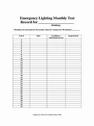 Image result for Emergency Light Inspection Form