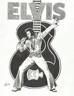 Image result for Elvis with Guitar Black and White Graphics