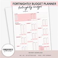 Image result for Fortnightly Budget Template