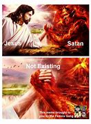 Image result for Jesus and Devil Meme