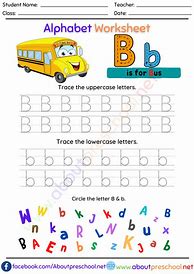 Image result for Preschool Worksheets Alphabet Tracing Letter B