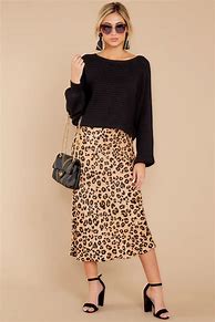 Image result for Cheetah Skirt Outfit Red Top