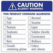 Image result for Food Allergy Warning Label
