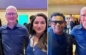 Image result for Tim Cook and Madhuri Dixit