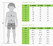 Image result for 110 Size Chart for Kids