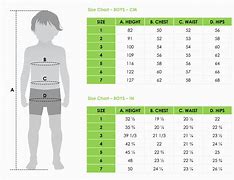 Image result for Children Size Chart Clothing