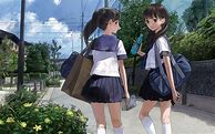 Image result for Anime Girl Going to School