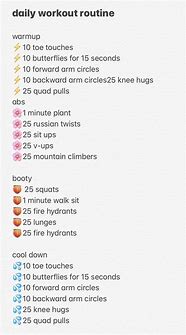 Image result for Daily Workout List