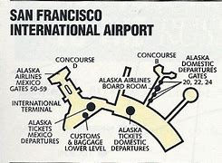 Image result for SFO Terminal Map Alaska Airlines