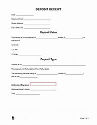 Image result for Deposit Form Template