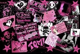 Image result for Pink and Black Emo Wallpaper