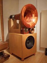 Image result for Wooden Horn Speakers