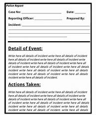 Image result for Sample Blank Police Report Forms