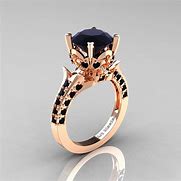 Image result for Rose Gold Black Diamond Wedding Ring