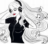 Image result for Headphones On Head Drawing