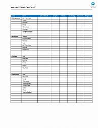 Image result for Analasis Housekeeping Checklist