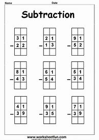 Image result for Subtraction with Borrowing Worksheet for Class 1