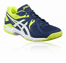 Image result for Asics Squash Shoes Blue and Orang