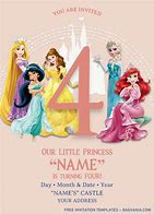 Image result for Disney Princess Postcard Party Invitations