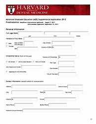 Image result for Harvard Application Form PDF