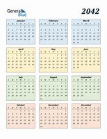 Image result for 2042 Calendar