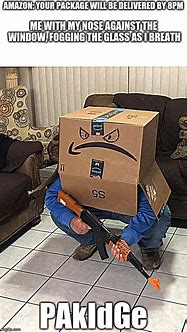 Image result for Amazon. Box Guy Meme