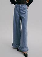 Image result for Denim Ruffle Pants