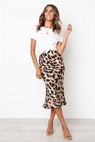 Image result for Cheetah Skirt Outfit Red Top