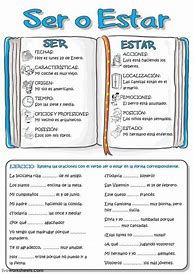 Image result for Spanish Ser vs Estar Worksheet