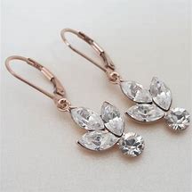 Image result for Rose Gold Rhinestone Earrings