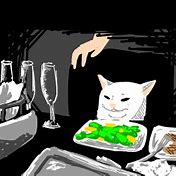 Image result for Confused Cat Meme at Dinner Drawing