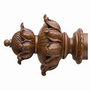 Image result for Wood Curtain Rods and Finials