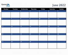 Image result for June Calendar Starting Monday