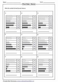Image result for Abacus Worksheets for 6 Digit Number