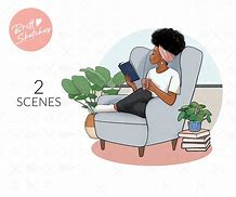 Image result for Black Woman Reading a Book Clip Art