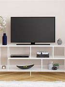 Image result for white television stand with shelf