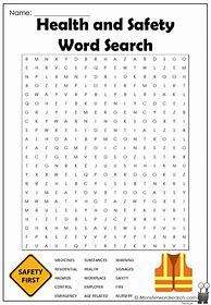Image result for Safety Word Search Puzzle