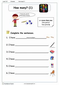 Image result for How Many Worksheet for Class 2