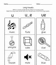Image result for Long U Vowel Sound Worksheet