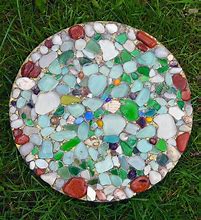Image result for DIY Cement Mosaic Stepping Stones