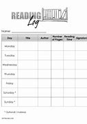 Image result for Weekly Reading Log Printable