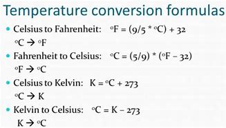 Image result for Conversion Units of Temperature