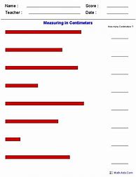 Image result for Measuring in Cm and mm Worksheet